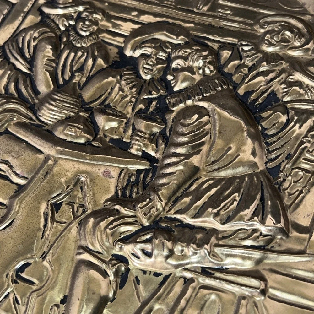 Vintage‎ Embossed Brass 16.5